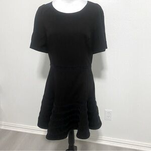 FINDERS Women’s Eyelet Fit and Flare Black Dress Size X-Large Unique Heavyweight